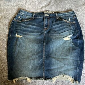 Torrid size 16 distressed, jeans skirt